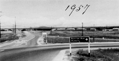 View of Douglas blvd in Roseville from 1957